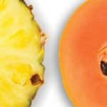 jugo de papaya, piña y tamarindo